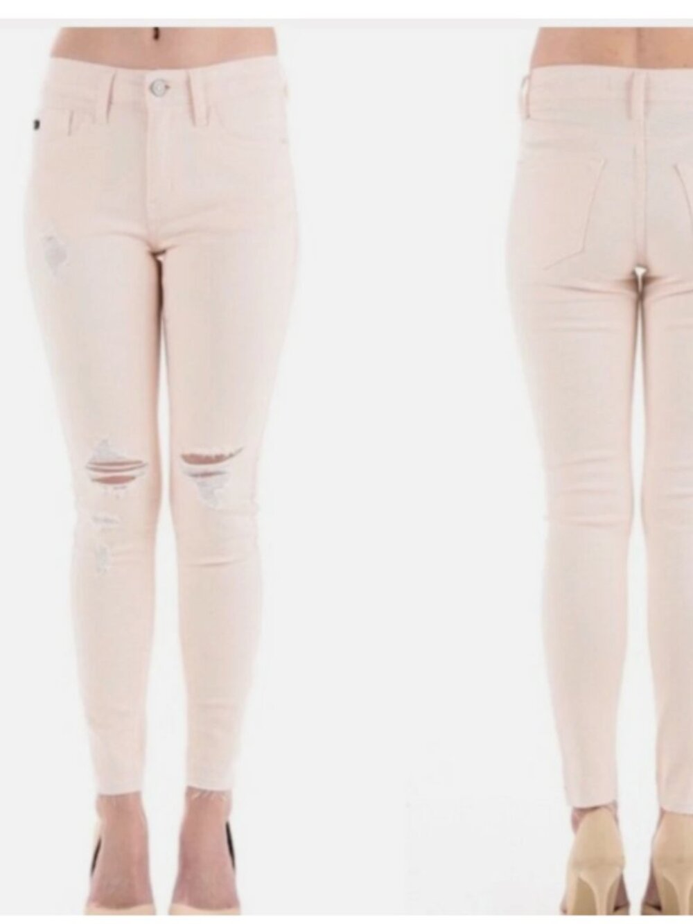 Kancan Sharon Madeline Baby Pink Skinny Distressed Jeans Size 27 NWOT